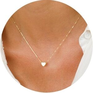 Women’s Gold Necklace Heart 14K Gold Plated Heart Pendant for Women Jewelry